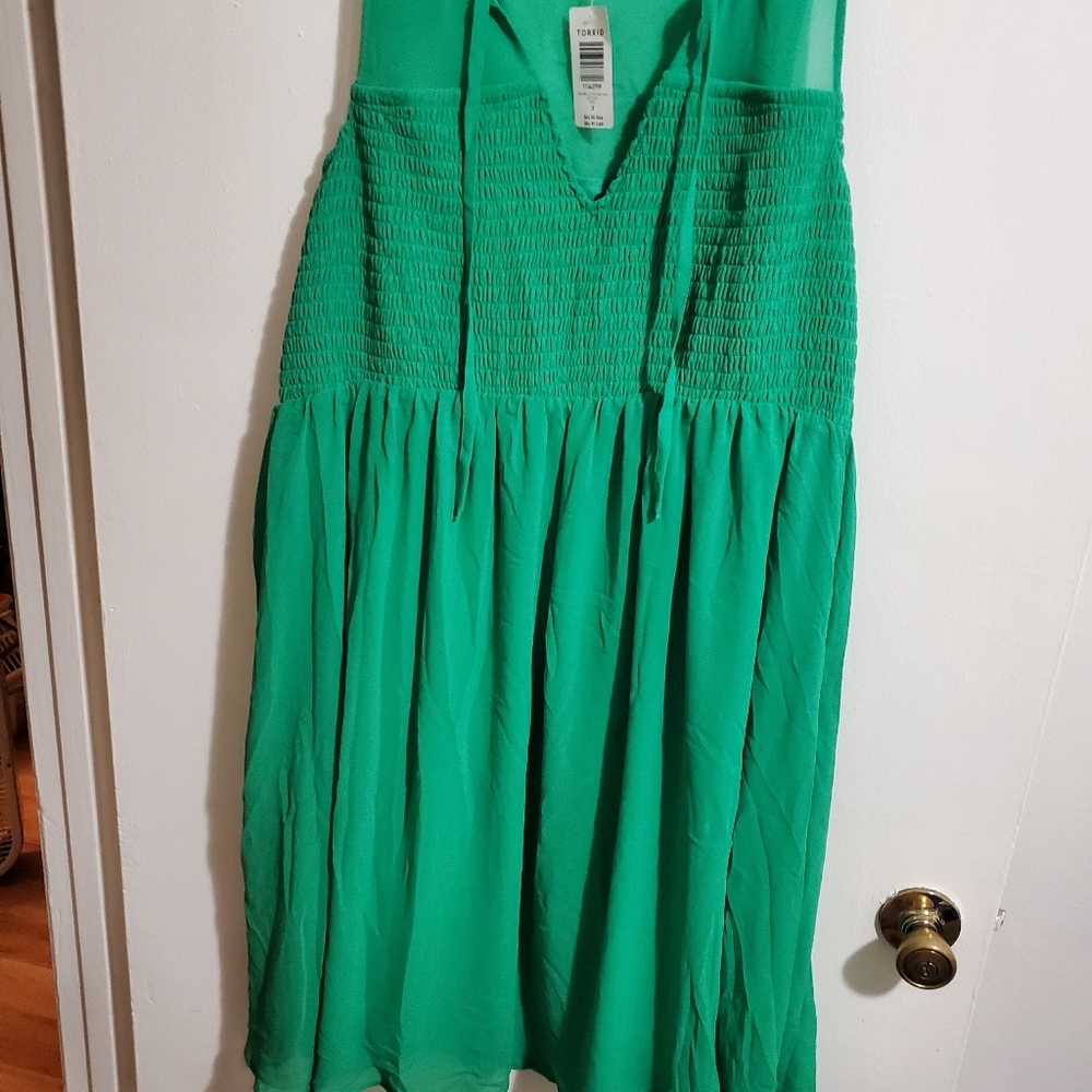 Torrid green sleeveless dress